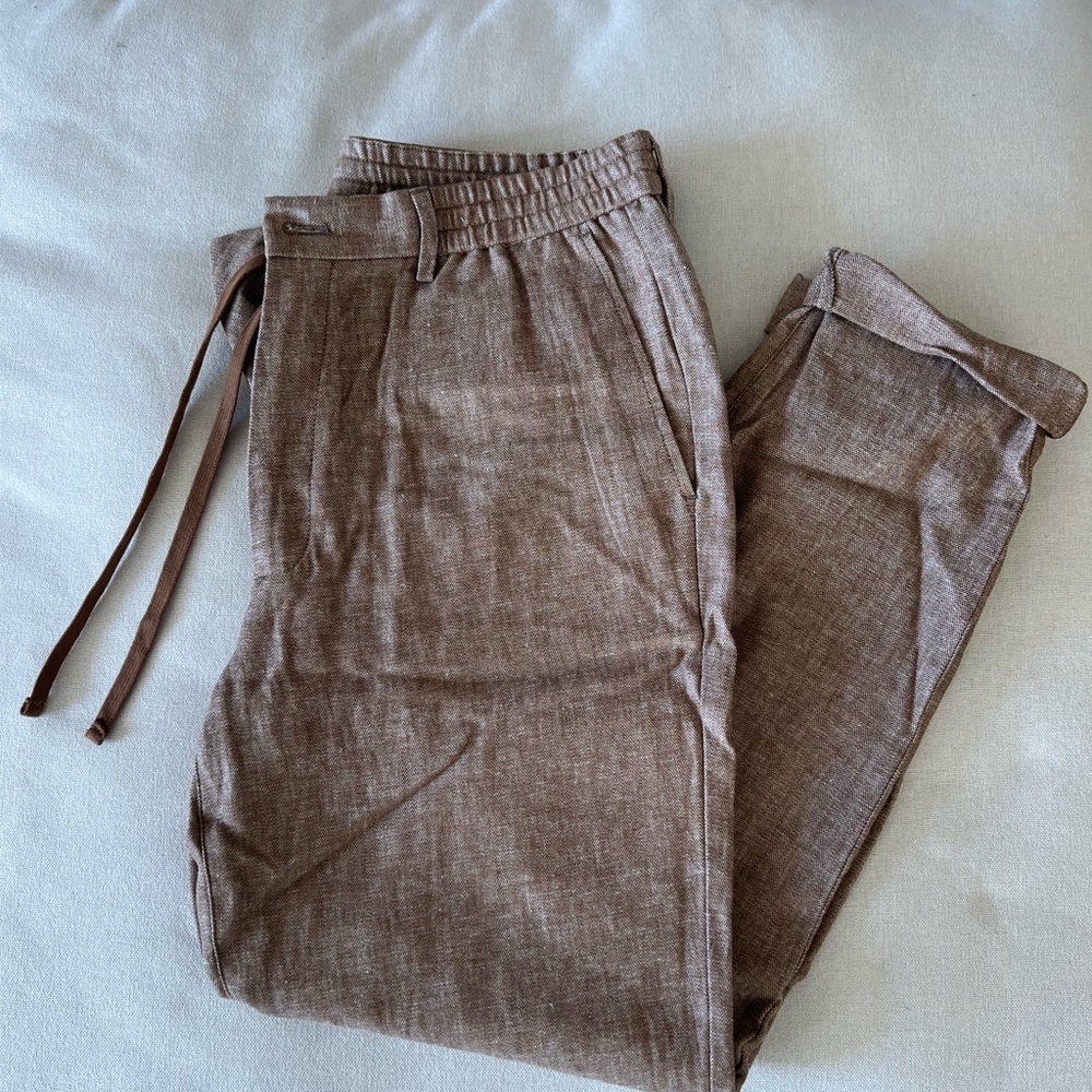 Banana Republic Mens Linen-Blend Mason Athletic-Tapered Fit